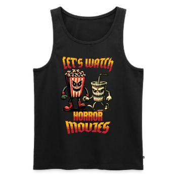Horror Movies Funny Halloween Saying Design - Men's Premium Organic Tank Top - black - Front - AI Model Male 178 light (178cm)