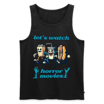 Funny Saying Design Horror Movies - Men's Premium Organic Tank Top - black - Front - AI Model Male 178 light (178cm)