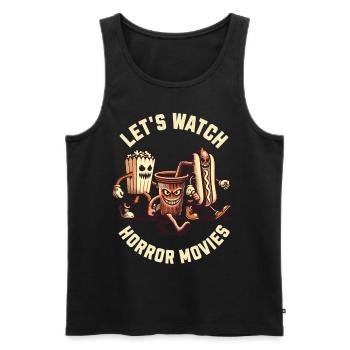 Let's Watch Horror Movies Funny Saying Design - Men's Premium Organic Tank Top - black - Front - AI Model Male 178 light (178cm)