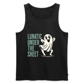 Lunatic Under The Sheet Funny Ghost Design - Men's Premium Organic Tank Top - black - Front - Michal (187cm)