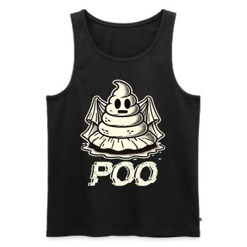 Lustiges Kackhaufen Gespenst Poo Anstatt Boo - Männer Premium Bio Tank Top - Schwarz - Vorne - Michal (187cm)
