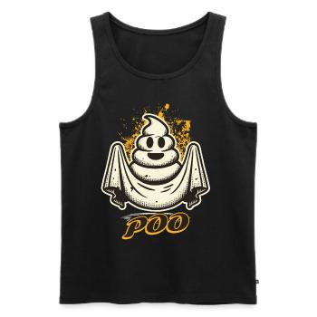 Drôle de caca tas fantôme caca au lieu de boo - Débardeur bio Premium Homme - noir - Devant - AI Model Male 178 light (178cm)