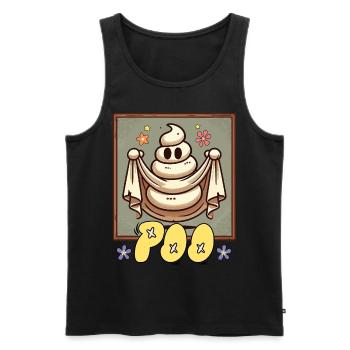 Lustiges Kackhaufen Gespenst Poo Anstatt Boo - Männer Premium Bio Tank Top - Schwarz - Vorne - Michal (187cm)