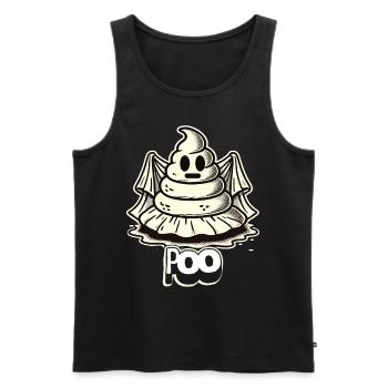 Lustiges Kackhaufen Gespenst Humorvolles Kacke - Männer Premium Bio Tank Top - Schwarz - Vorne - Michal (187cm)