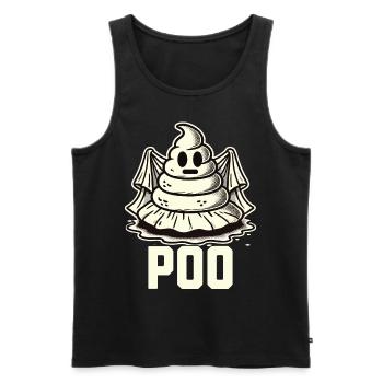 Lustiges Kackhaufen Gespenst Poo Anstatt Boo - Männer Premium Bio Tank Top - Schwarz - Vorne - Michal (187cm)