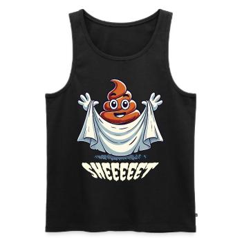 Lustiges Kackhaufen Gespenst Humorvolles Design - Männer Premium Bio Tank Top - Schwarz - Vorne - Michal (187cm)