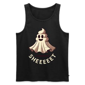 Lustiges Kackhaufen Gespenst Humorvolle Kacke - Männer Premium Bio Tank Top - Schwarz - Vorne - Michal (187cm)
