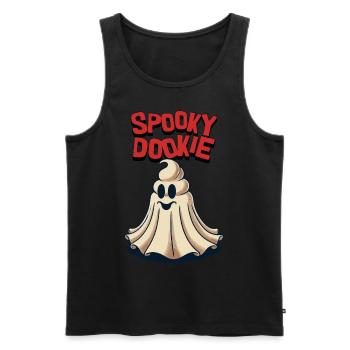 Lustiges Kackhaufen Gespenst spooky Dookie Retro - Männer Premium Bio Tank Top - Schwarz - Vorne - Michal (187cm)