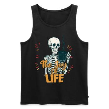 Coffee The Joy Funny Coffee Lover Halloween - Men's Premium Organic Tank Top - black - Front - AI Model Male 178 light (178cm)