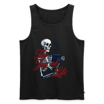 Déguisement effrayant d’un amateur de café drôle - Débardeur bio Premium Homme - noir - Devant - Michal (187cm)