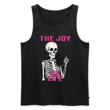 Coffee The Joy Of Life Funny Coffee Lover - Men's Premium Organic Tank Top - black - Front - AI Model Male 178 light (178cm)