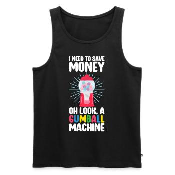Machine à chewing-gum Machine à chewing-gum - Débardeur bio Premium Homme - noir - Devant - AI Model Male 178 light (178cm)