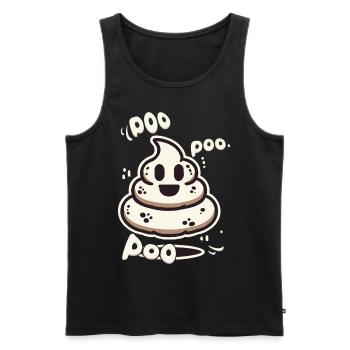 Lustiges Kackhaufen Gespenst Poo Anstatt Boo - Männer Premium Bio Tank Top - Schwarz - Vorne - Michal (187cm)