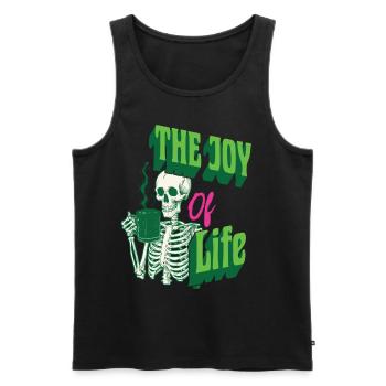 Coffee The Joy Of Life Funny Coffee Lover - Men's Premium Organic Tank Top - black - Front - Michal (187cm)