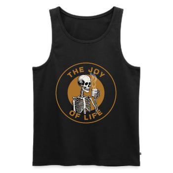Coffee The Joy Of Life Funny Coffee Lover - Men's Premium Organic Tank Top - black - Front - AI Model Male 178 light (178cm)