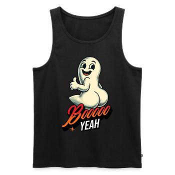 Boo Yeah Fantôme Drôle Dire Design - Débardeur bio Premium Homme - noir - Devant - Michal (187cm)