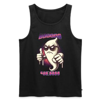 Boo Yeah Fantôme Drôle Dire Design Halloween - Débardeur bio Premium Homme - noir - Devant - Michal (187cm)