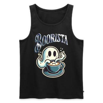 Boorista Café Drôle Disant Halloween - Débardeur bio Premium Homme - noir - Devant - Michal (187cm)