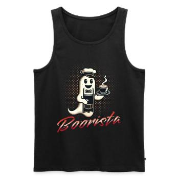 Lustiger Kaffee Spruch Boorista Halloween Geist - Männer Premium Bio Tank Top - Schwarz - Vorne - AI Model Male 178 light (178cm)