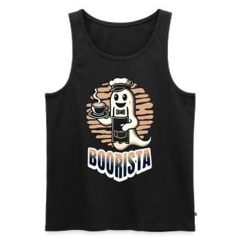 Boorista Café Drôle Disant Halloween - Débardeur bio Premium Homme - noir - Devant - Michal (187cm)