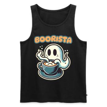 Boorista Café Drôle Disant Halloween - Débardeur bio Premium Homme - noir - Devant - Michal (187cm)