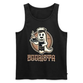 Lustiger Kaffee Spruch Boorista Halloween Geist - Männer Premium Bio Tank Top - Schwarz - Vorne - AI Model Male 178 light (178cm)