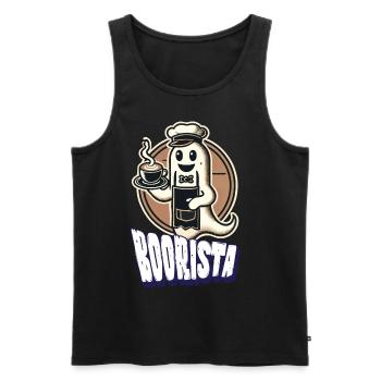 Lustiger Kaffee Spruch Boorista Halloween Geist - Männer Premium Bio Tank Top - Schwarz - Vorne - AI Model Male 178 light (178cm)