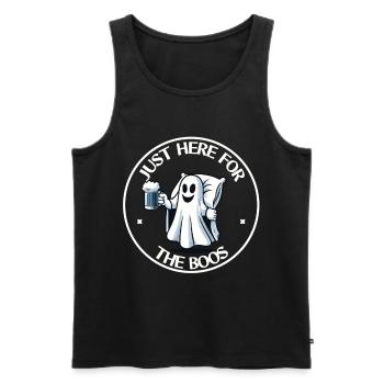 Funny Halloween Drinking Party Alcohol Ghost - Men's Premium Organic Tank Top - black - Front - AI Model Male 178 light (178cm)