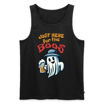 Halloween Ghost Party with Beer and Alcohol - Men's Premium Organic Tank Top - black - Front - Michal (187cm)