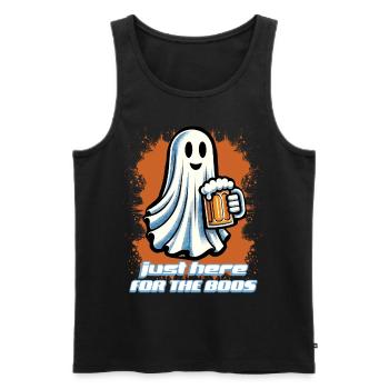 Funny Halloween Alcohol Lover Ghost Party - Men's Premium Organic Tank Top - black - Front - AI Model Male 178 light (178cm)