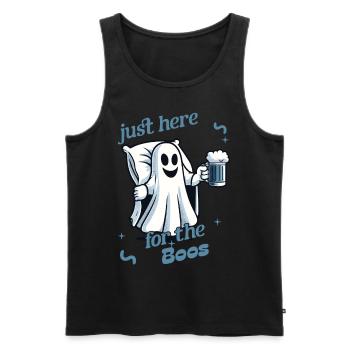 Funny Halloween Alcohol Lover Ghost Party - Men's Premium Organic Tank Top - black - Front - AI Model Male 178 light (178cm)