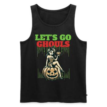 Lets Go Ghouls Drôle Halloween Fille - Débardeur bio Premium Homme - noir - Devant - AI Model Male 178 light (178cm)