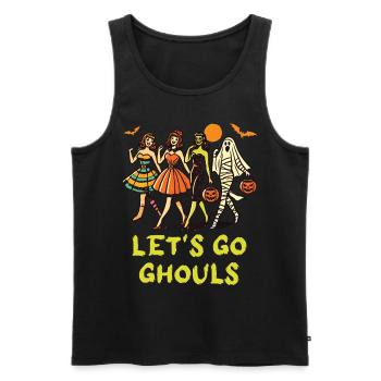 Lets Go Ghouls Drôle Halloween Fille - Débardeur bio Premium Homme - noir - Devant - AI Model Male 178 light (178cm)
