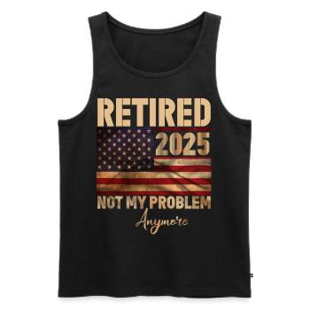 Retraité 2025 - plus mon problème - Débardeur bio Premium Homme - noir - Devant - Michal (187cm)