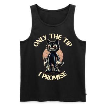 Funny Cat Saying only The Tip Psycho Cat - Men's Premium Organic Tank Top - black - Front - AI Model Male 178 light (178cm)