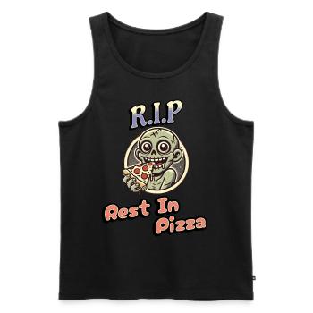 Rest In Pizza Drôle d’amateur de pizza Dire - Débardeur bio Premium Homme - noir - Devant - Michal (187cm)