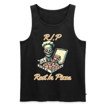 Rest In Pizza Drôle d’amateur de pizza Dire - Débardeur bio Premium Homme - noir - Devant - Michal (187cm)