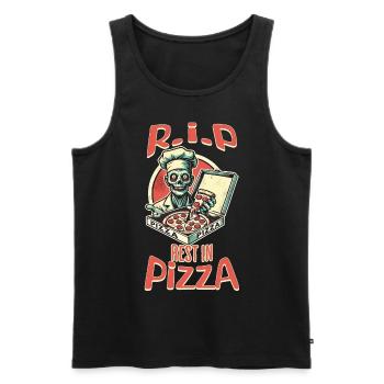 Effrayant Drôle Pizza Lover Zombie - Débardeur bio Premium Homme - noir - Devant - Michal (187cm)