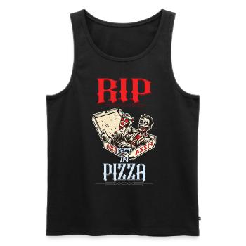 Effrayant Drôle Pizza Lover Zombie - Débardeur bio Premium Homme - noir - Devant - Michal (187cm)