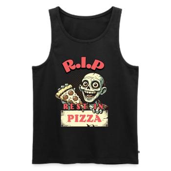Rest In Pizza Drôle d’amateur de pizza Dire - Débardeur bio Premium Homme - noir - Devant - Michal (187cm)