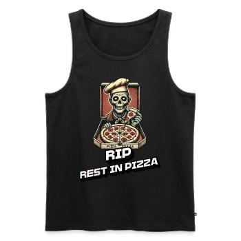 Rest In Pizza Drôle d’amateur de pizza Dire - Débardeur bio Premium Homme - noir - Devant - Michal (187cm)