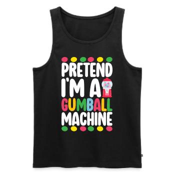 Machine à chewing-gum Machine à chewing-gum - Débardeur bio Premium Homme - noir - Devant - AI Model Male 178 light (178cm)