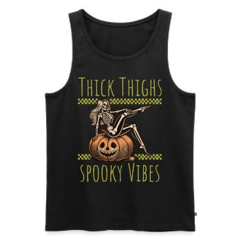 Cuisses épaisses et vibrations effrayantes Halloween Girls - Débardeur bio Premium Homme - noir - Devant - Michal (187cm)