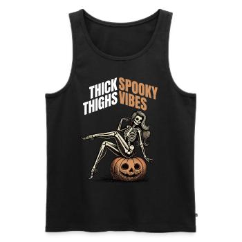 Cuisses épaisses et vibrations effrayantes Halloween Girls - Débardeur bio Premium Homme - noir - Devant - Michal (187cm)