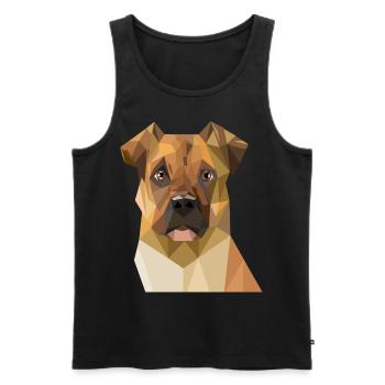 Geometric Boxer Dog Art - Men's Premium Organic Tank Top - black - Front - AI Model Male 178 light (178cm)