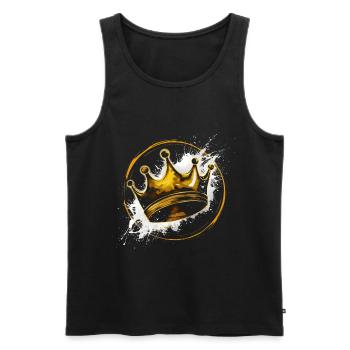 Golden Crown King - Men's Premium Organic Tank Top - black - Front - AI Model Male 178 light (178cm)