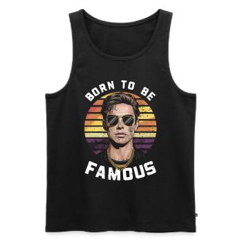 Born to be famous vintage sunset - Men's Premium Organic Tank Top - black - Front - AI Model Male 178 light (178cm)