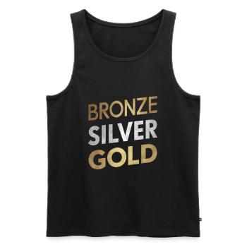 Bronze Silber Gold - Männer Premium Bio Tank Top - Schwarz - Vorne - AI Model Male 178 light (178cm)