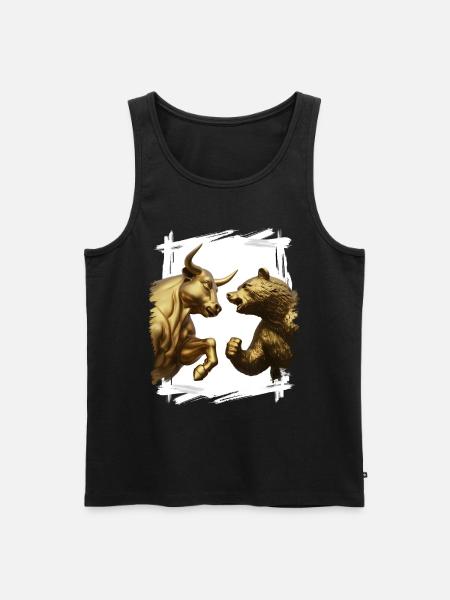 Bulle vs. Bärenmarkt - Männer Premium Bio Tank Top - Schwarz