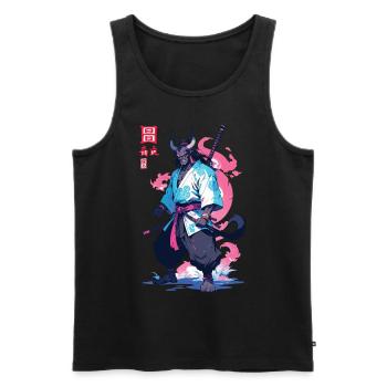 Samouraï Oni Yokai Esthétique Style Vaporwave - Débardeur bio Premium Homme - noir - Devant - Michal (187cm)